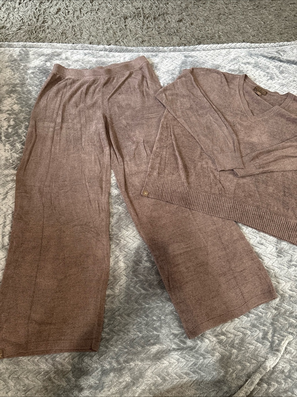 Barefoot Dreams Wide-Leg pants matching set- brown